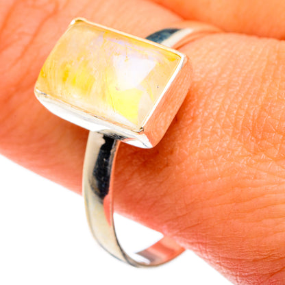 Yellow Moonstone Rings handcrafted by Ana Silver Co - RING83679