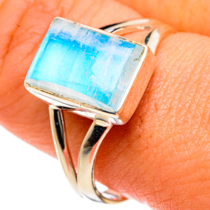 Rainbow Moonstone Rings handcrafted by Ana Silver Co - RING83691