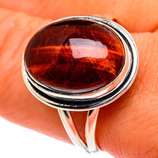 Red Tiger Eye Rings handcrafted by Ana Silver Co - RING83695