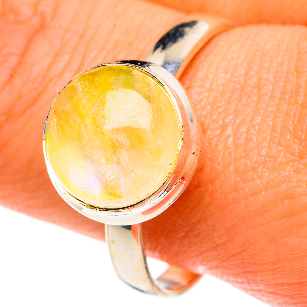 Yellow Moonstone Rings handcrafted by Ana Silver Co - RING83723