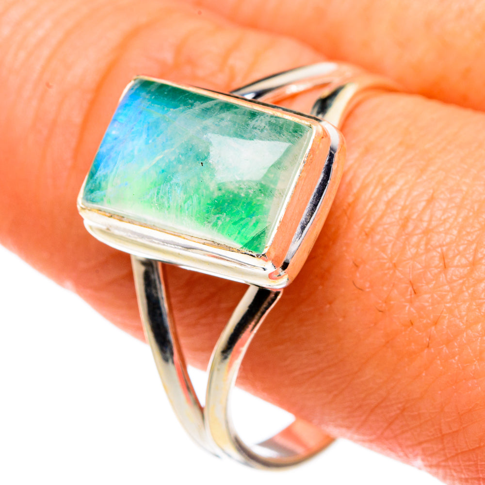Green Moonstone Rings handcrafted by Ana Silver Co - RING83733