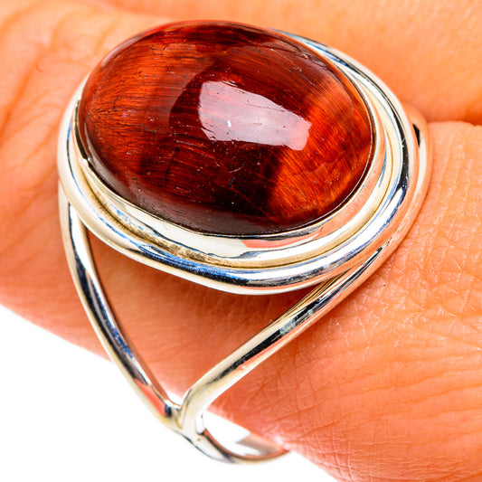 Red Tiger Eye Rings handcrafted by Ana Silver Co - RING83734