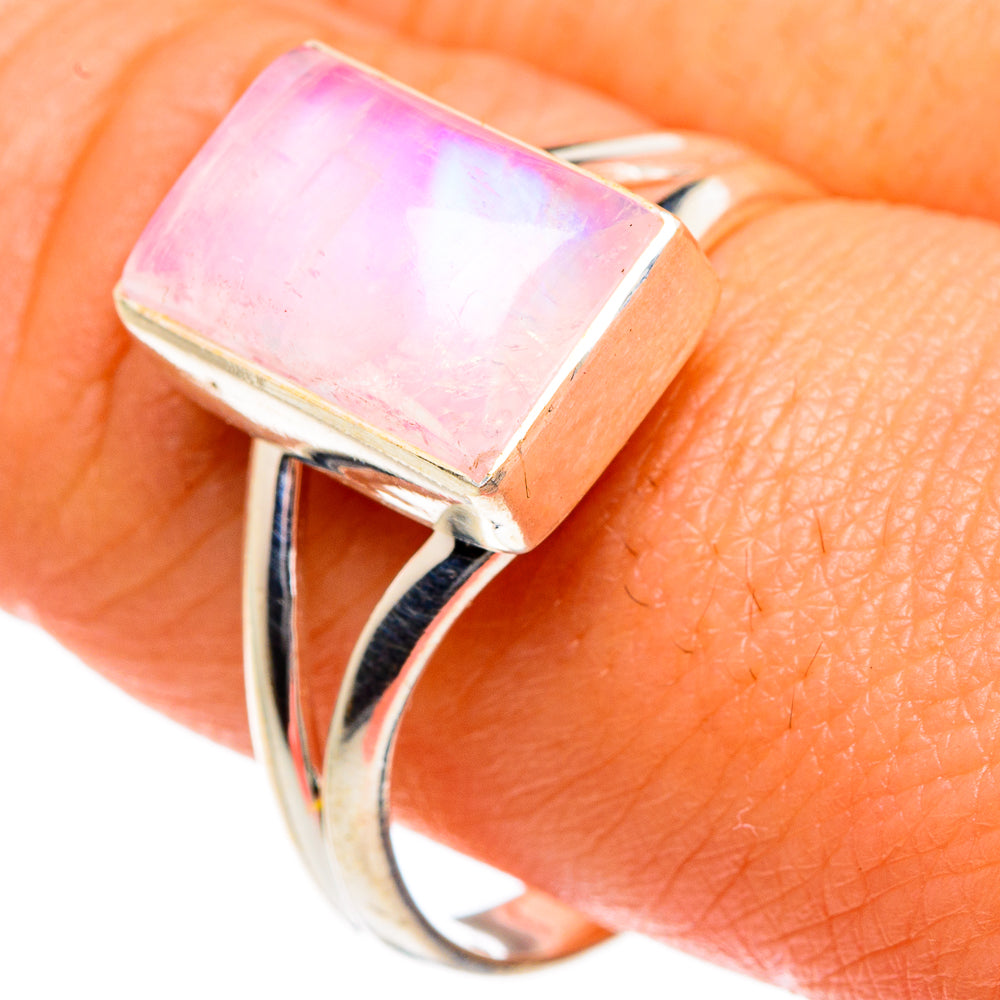 Pink Moonstone Rings handcrafted by Ana Silver Co - RING83746