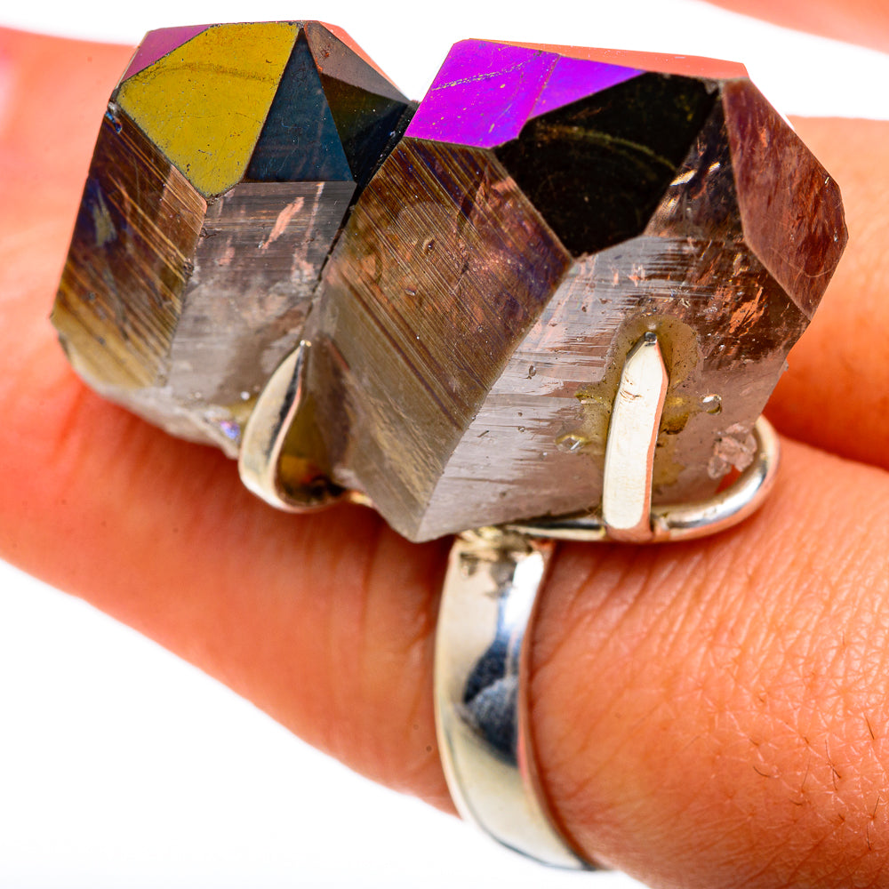 Titanium Sunshine Druzy Rings handcrafted by Ana Silver Co - RING83762