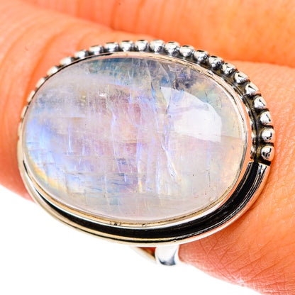 Rainbow Moonstone Rings handcrafted by Ana Silver Co - RING83792