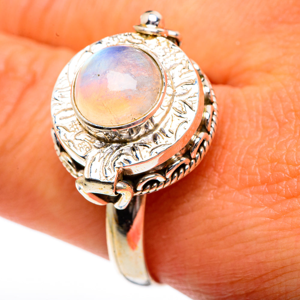 Rainbow Moonstone Rings handcrafted by Ana Silver Co - RING83793