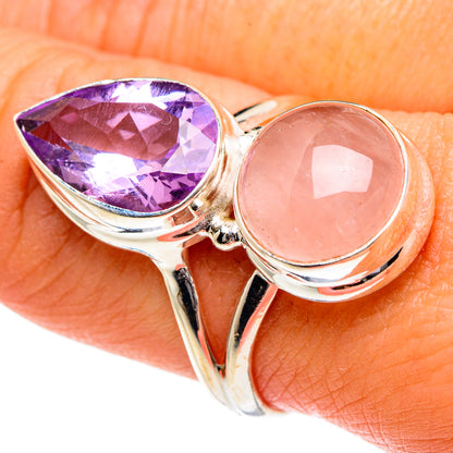 Rose Quartz Rings handcrafted by Ana Silver Co - RING83795