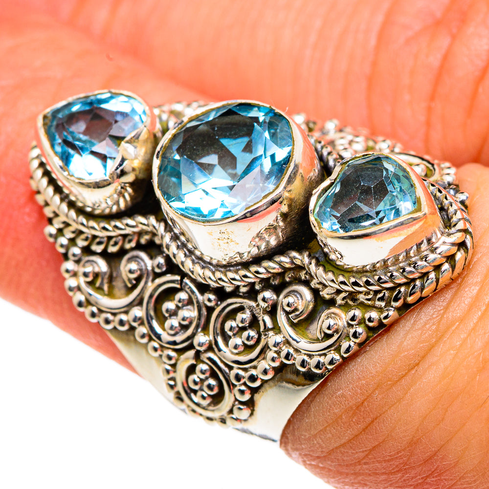 Blue Topaz Rings handcrafted by Ana Silver Co - RING83806