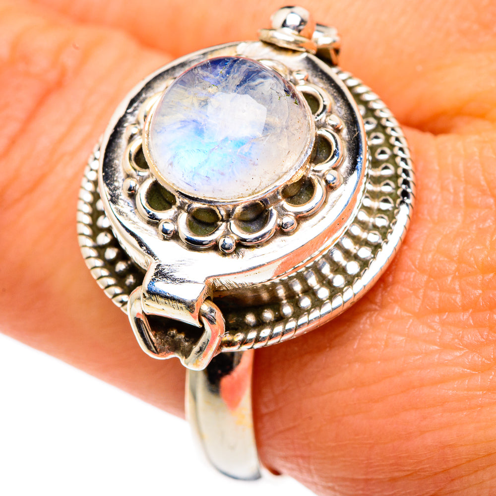 Rainbow Moonstone Rings handcrafted by Ana Silver Co - RING83824