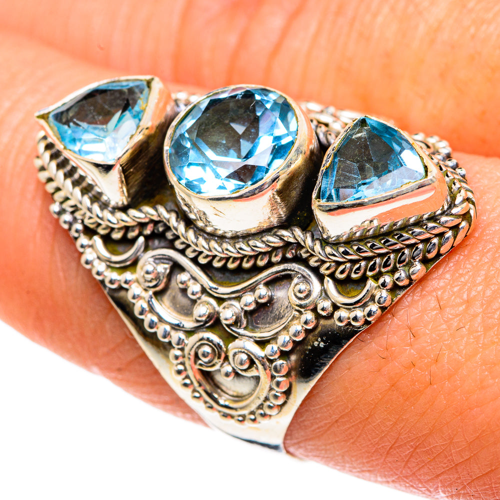 Blue Topaz Rings handcrafted by Ana Silver Co - RING83840