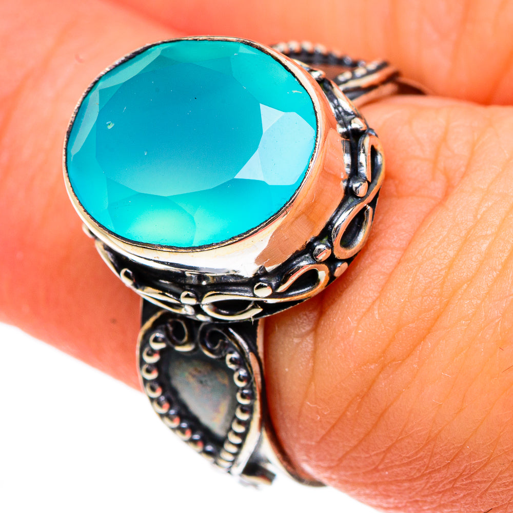 Aqua Chalcedony Rings handcrafted by Ana Silver Co - RING83861