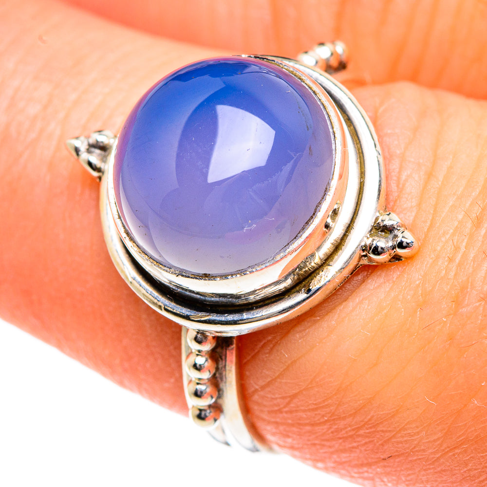 Aqua Chalcedony Rings handcrafted by Ana Silver Co - RING83865