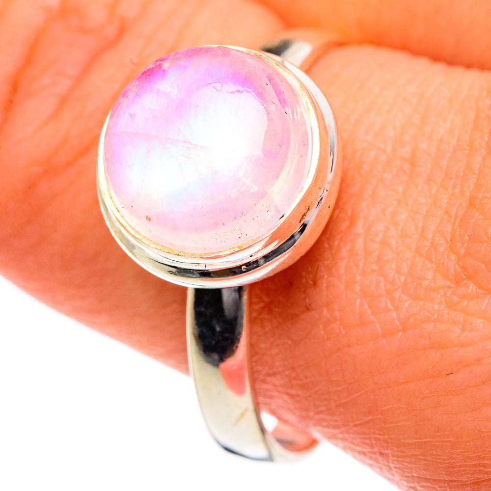 Pink Moonstone Rings handcrafted by Ana Silver Co - RING83878