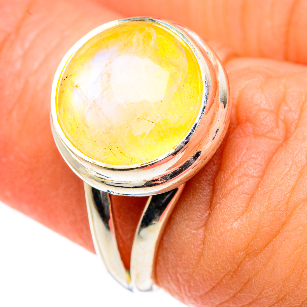 Yellow Moonstone Rings handcrafted by Ana Silver Co - RING83893