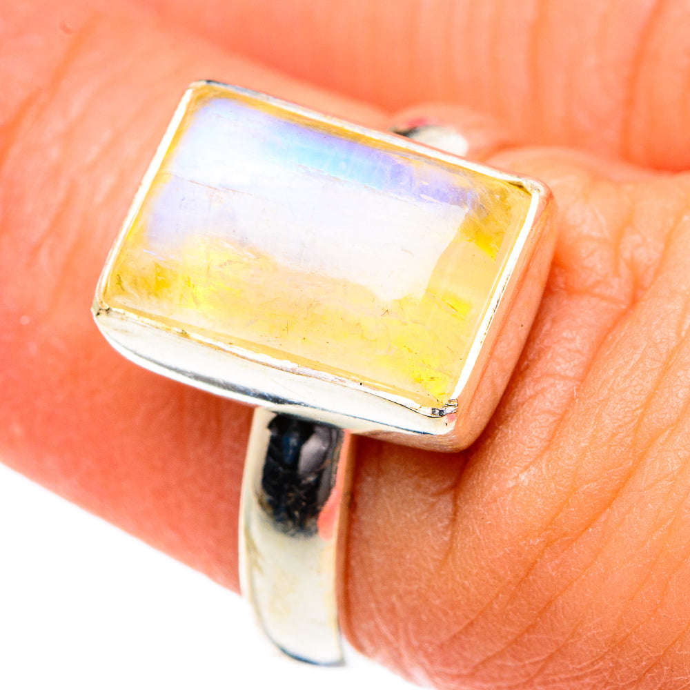 Yellow Moonstone Rings handcrafted by Ana Silver Co - RING83895