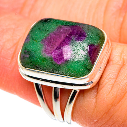 Ruby Zoisite Rings handcrafted by Ana Silver Co - RING83902