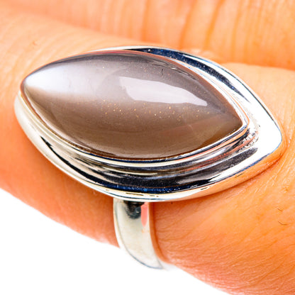 Chocolate Moonstone Rings handcrafted by Ana Silver Co - RING83905
