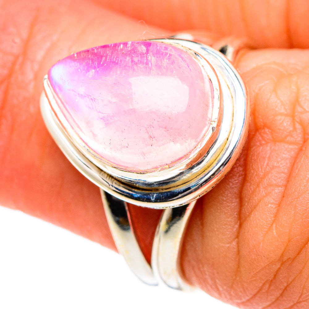 Pink Moonstone Rings handcrafted by Ana Silver Co - RING83914