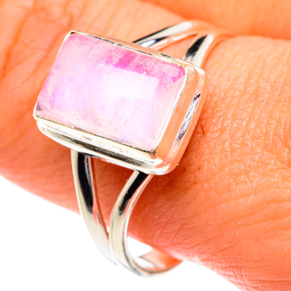 Pink Moonstone Rings handcrafted by Ana Silver Co - RING83916