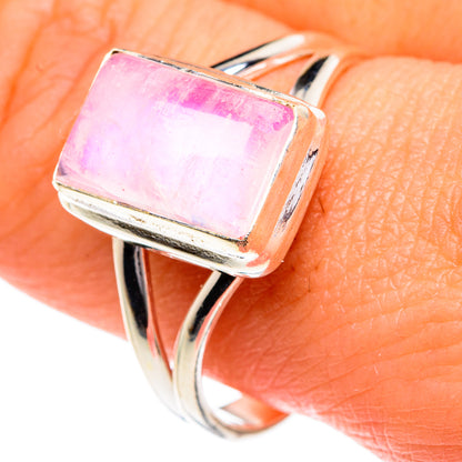 Pink Moonstone Rings handcrafted by Ana Silver Co - RING83916