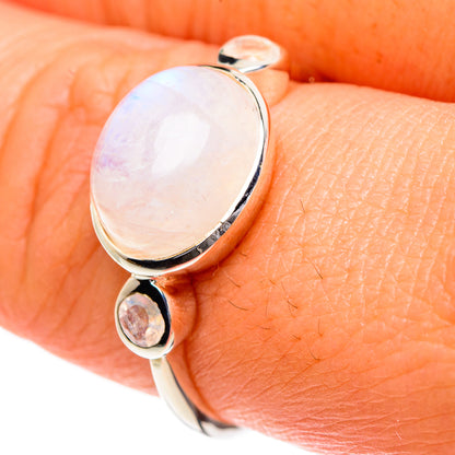 Rainbow Moonstone Rings handcrafted by Ana Silver Co - RING83926