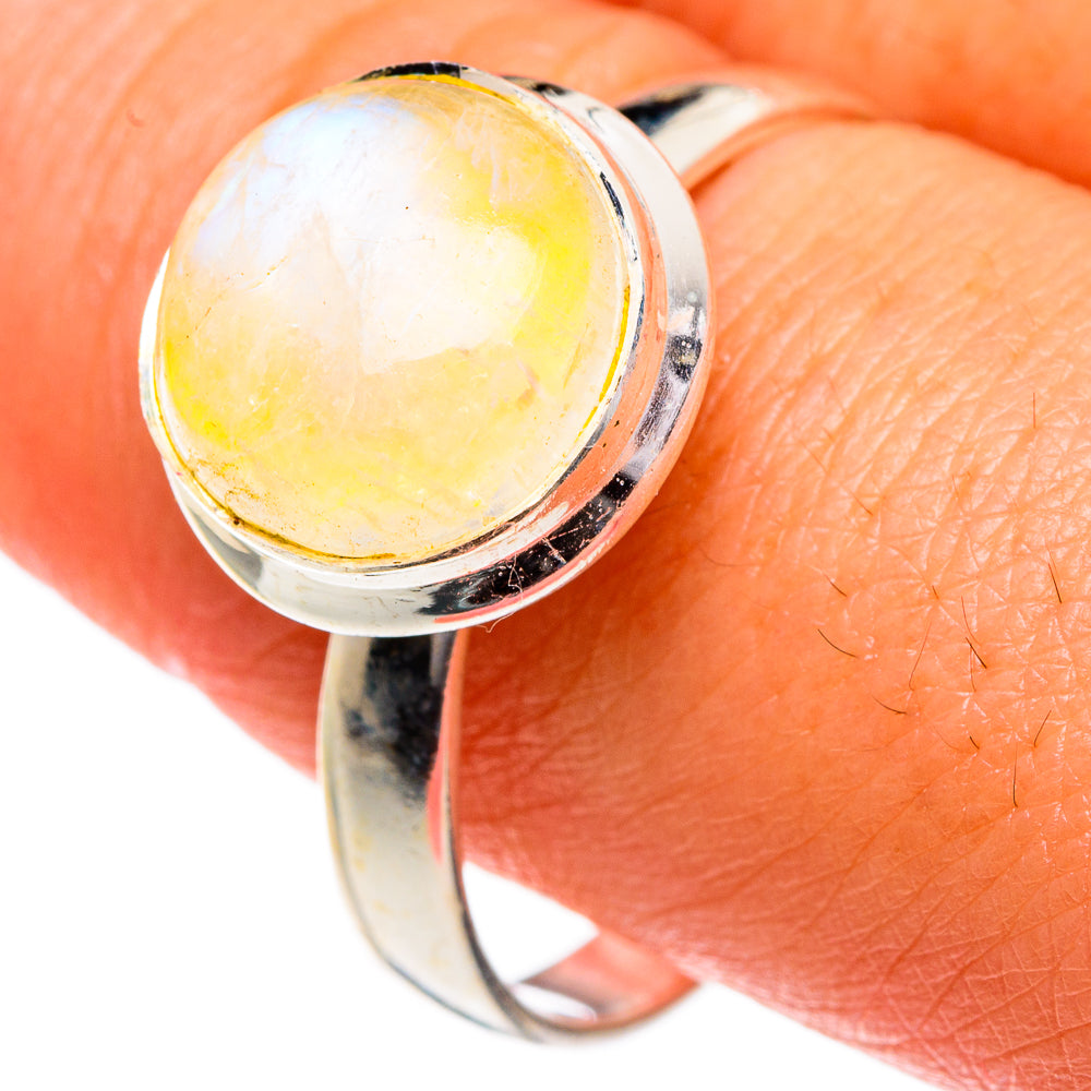 Yellow Moonstone Rings handcrafted by Ana Silver Co - RING83931