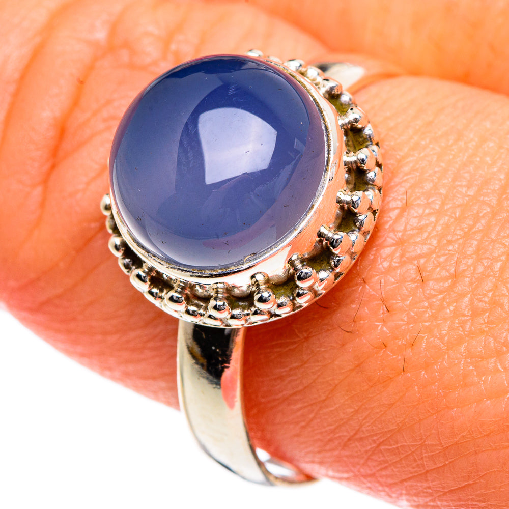 Aqua Chalcedony Rings handcrafted by Ana Silver Co - RING83935