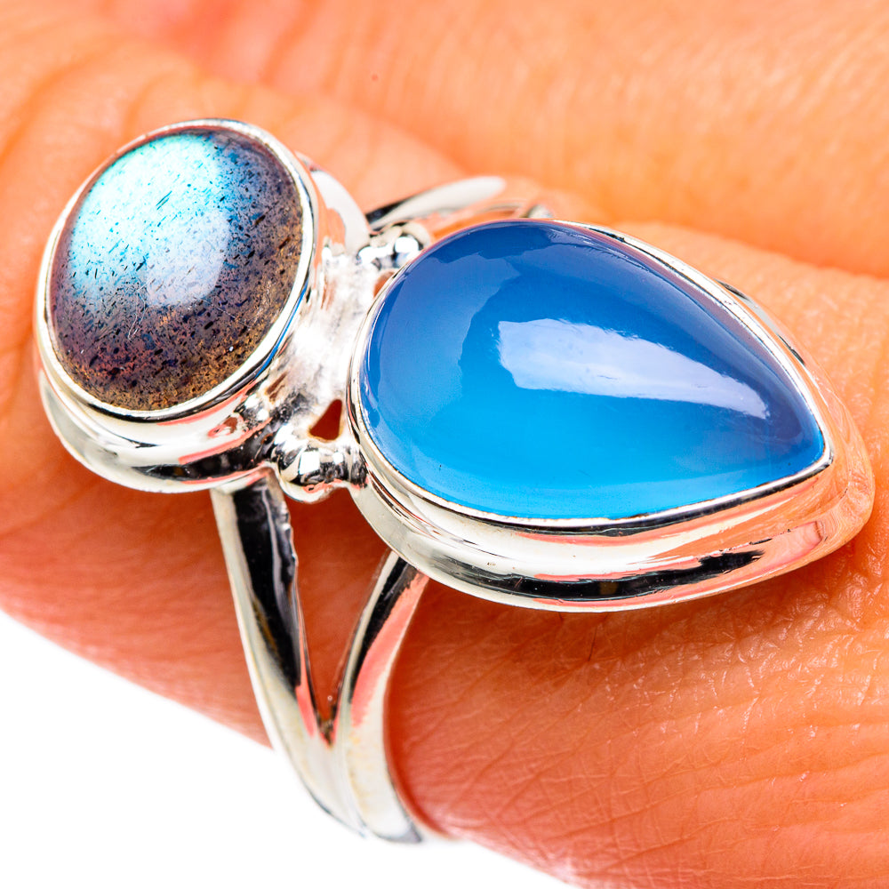 Aqua Chalcedony Rings handcrafted by Ana Silver Co - RING83936