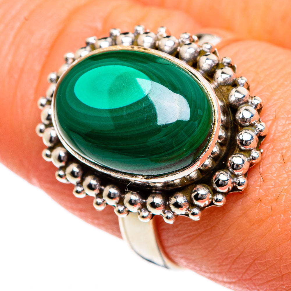 Malachite Rings handcrafted by Ana Silver Co - RING83979