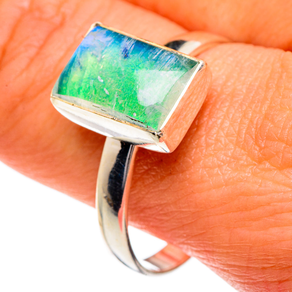 Green Moonstone Rings handcrafted by Ana Silver Co - RING83980