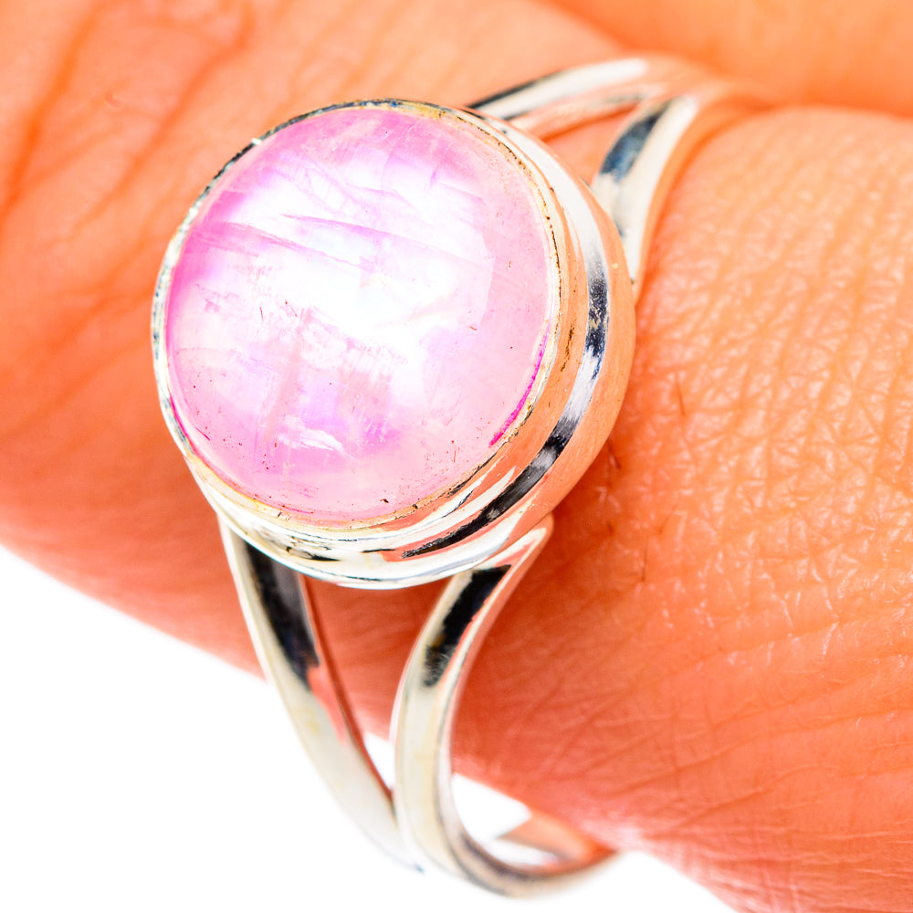 Pink Moonstone Rings handcrafted by Ana Silver Co - RING83992