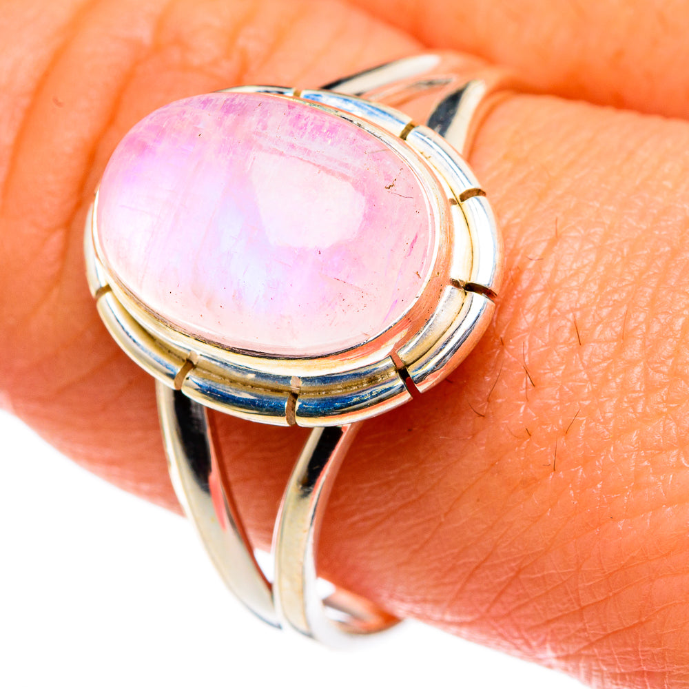 Pink Moonstone Rings handcrafted by Ana Silver Co - RING83993