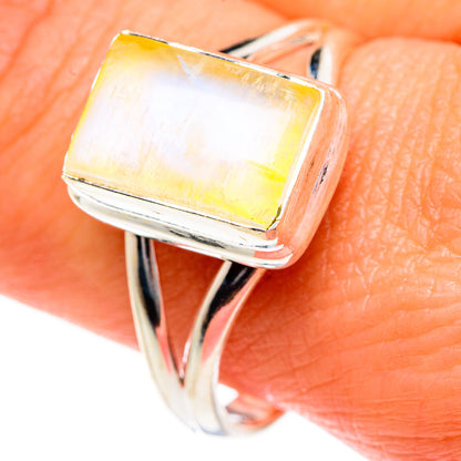 Yellow Moonstone Rings handcrafted by Ana Silver Co - RING84008