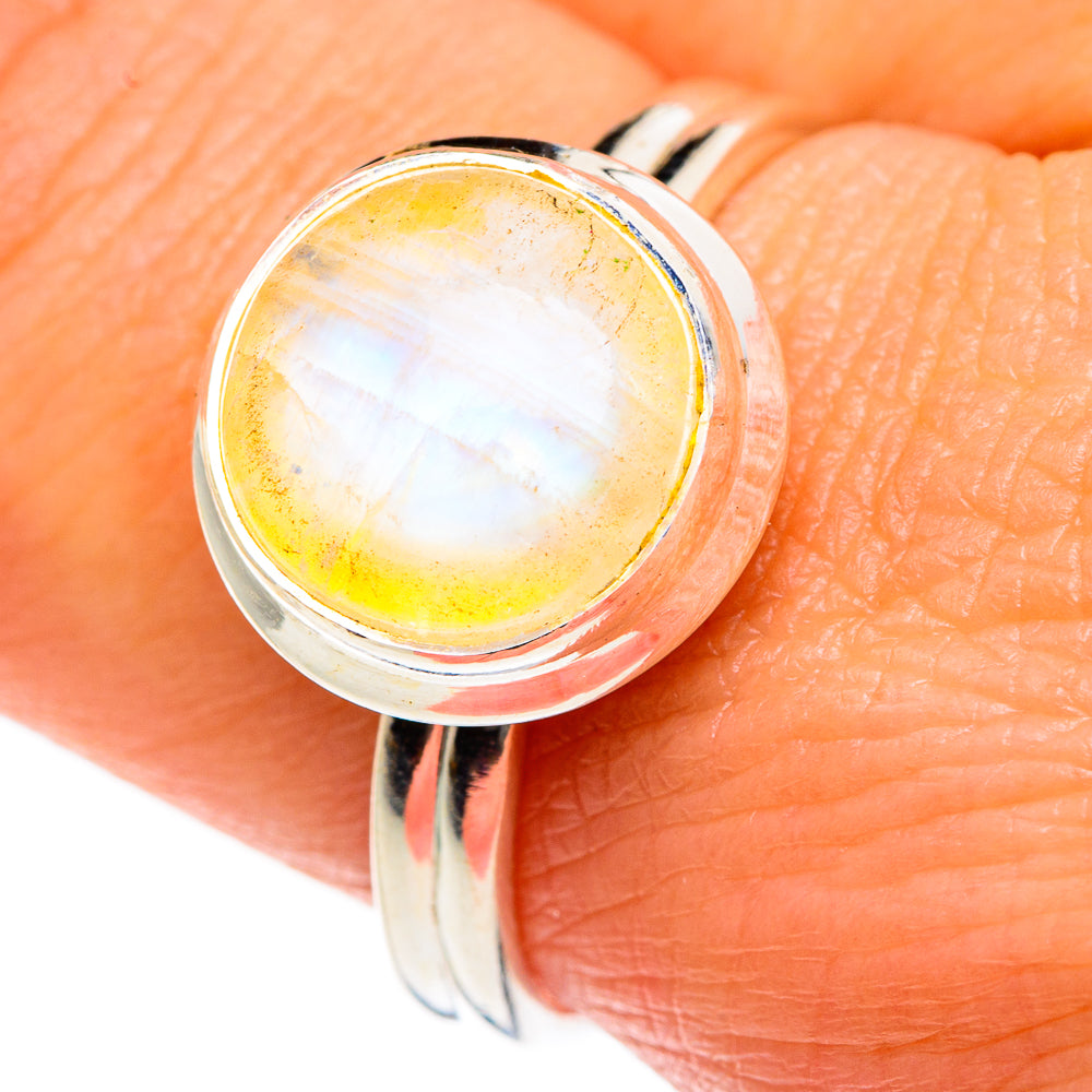 Yellow Moonstone Rings handcrafted by Ana Silver Co - RING84009