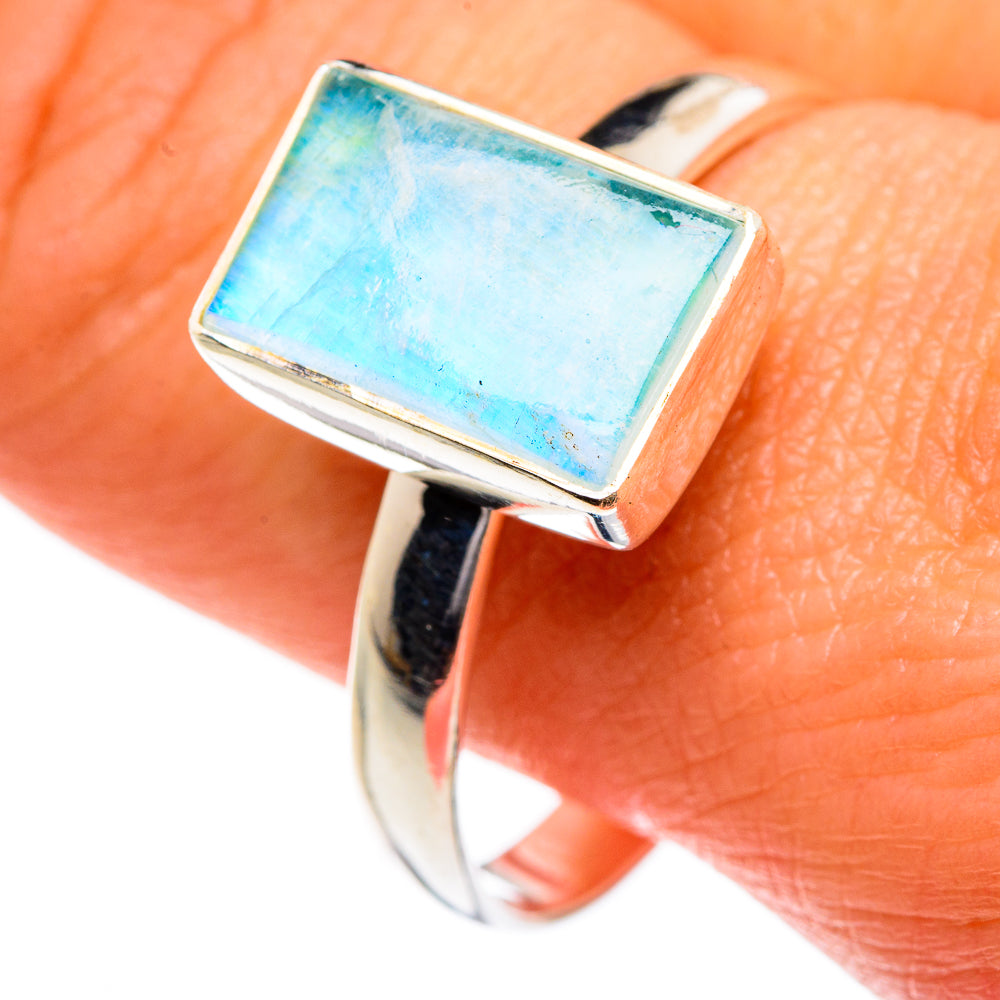 Rainbow Moonstone Rings handcrafted by Ana Silver Co - RING84017