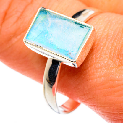 Rainbow Moonstone Rings handcrafted by Ana Silver Co - RING84017