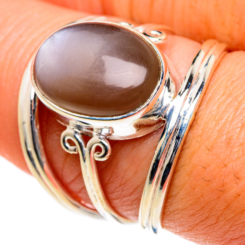 Chocolate Moonstone Rings handcrafted by Ana Silver Co - RING84020