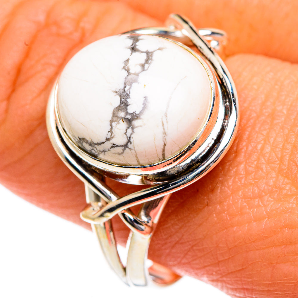 Howlite Rings handcrafted by Ana Silver Co - RING84041