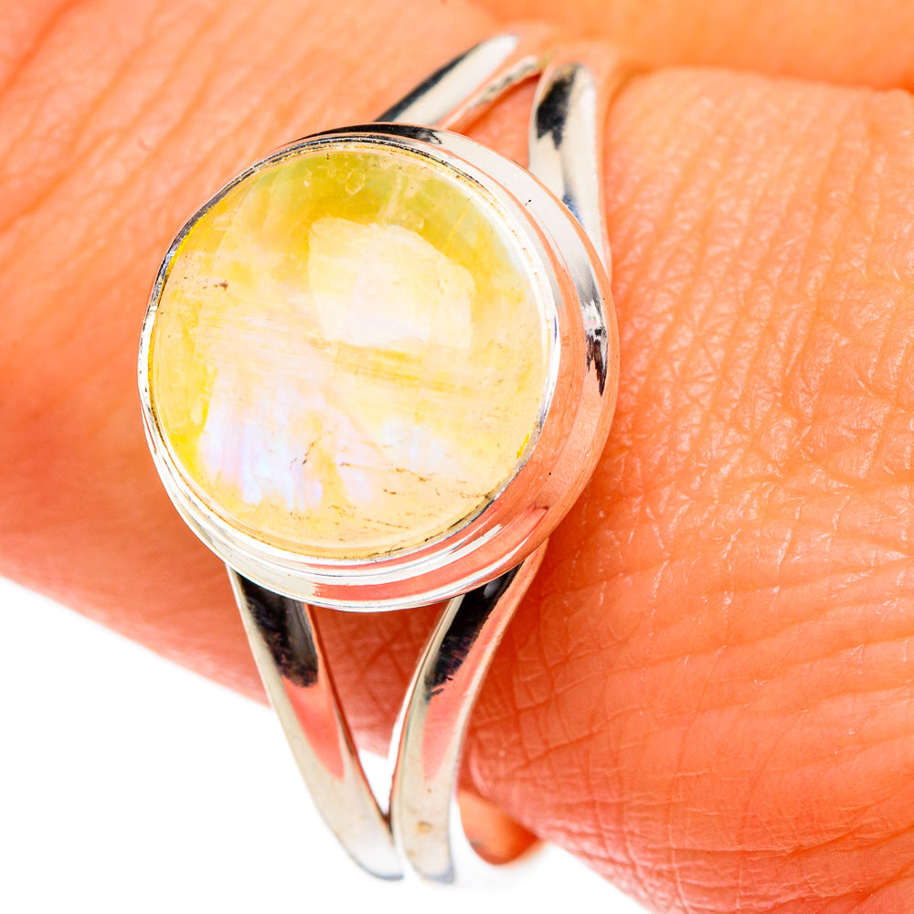Yellow Moonstone Rings handcrafted by Ana Silver Co - RING84045