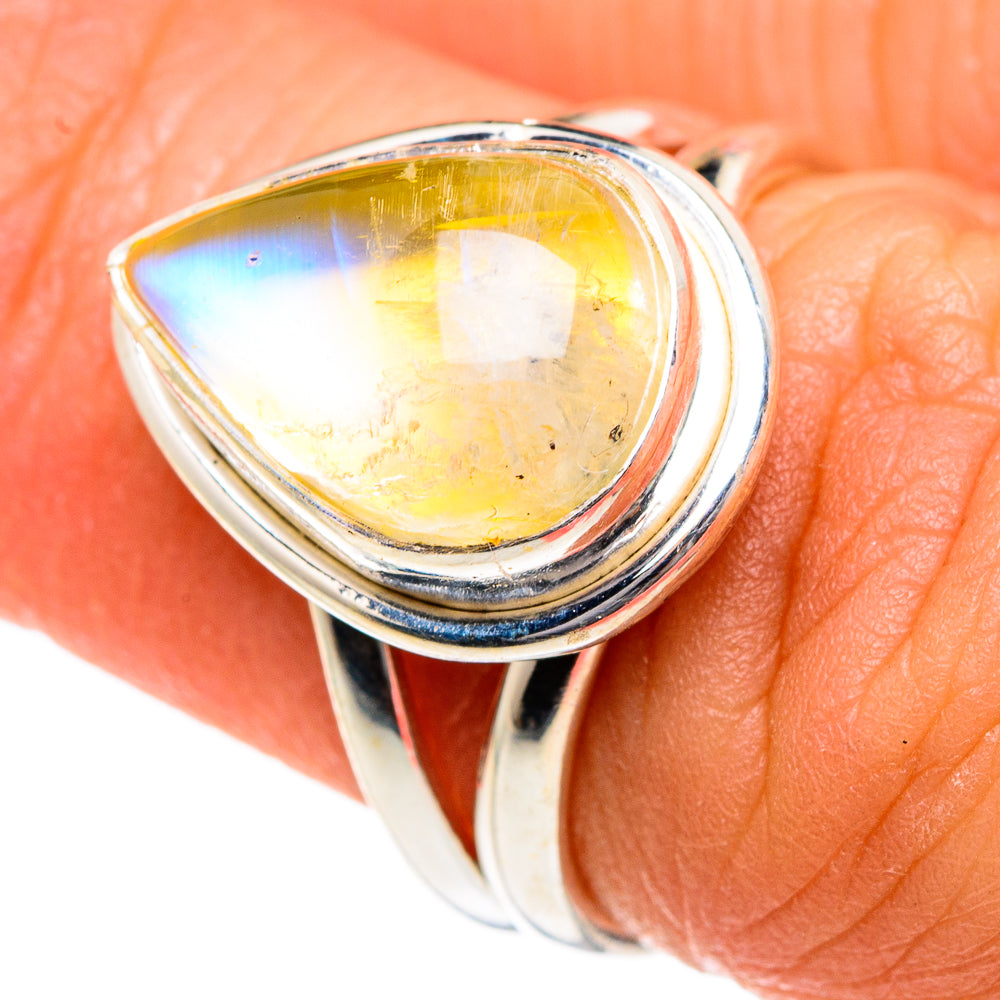 Yellow Moonstone Rings handcrafted by Ana Silver Co - RING84047