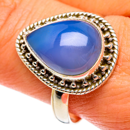 Aqua Chalcedony Rings handcrafted by Ana Silver Co - RING84054
