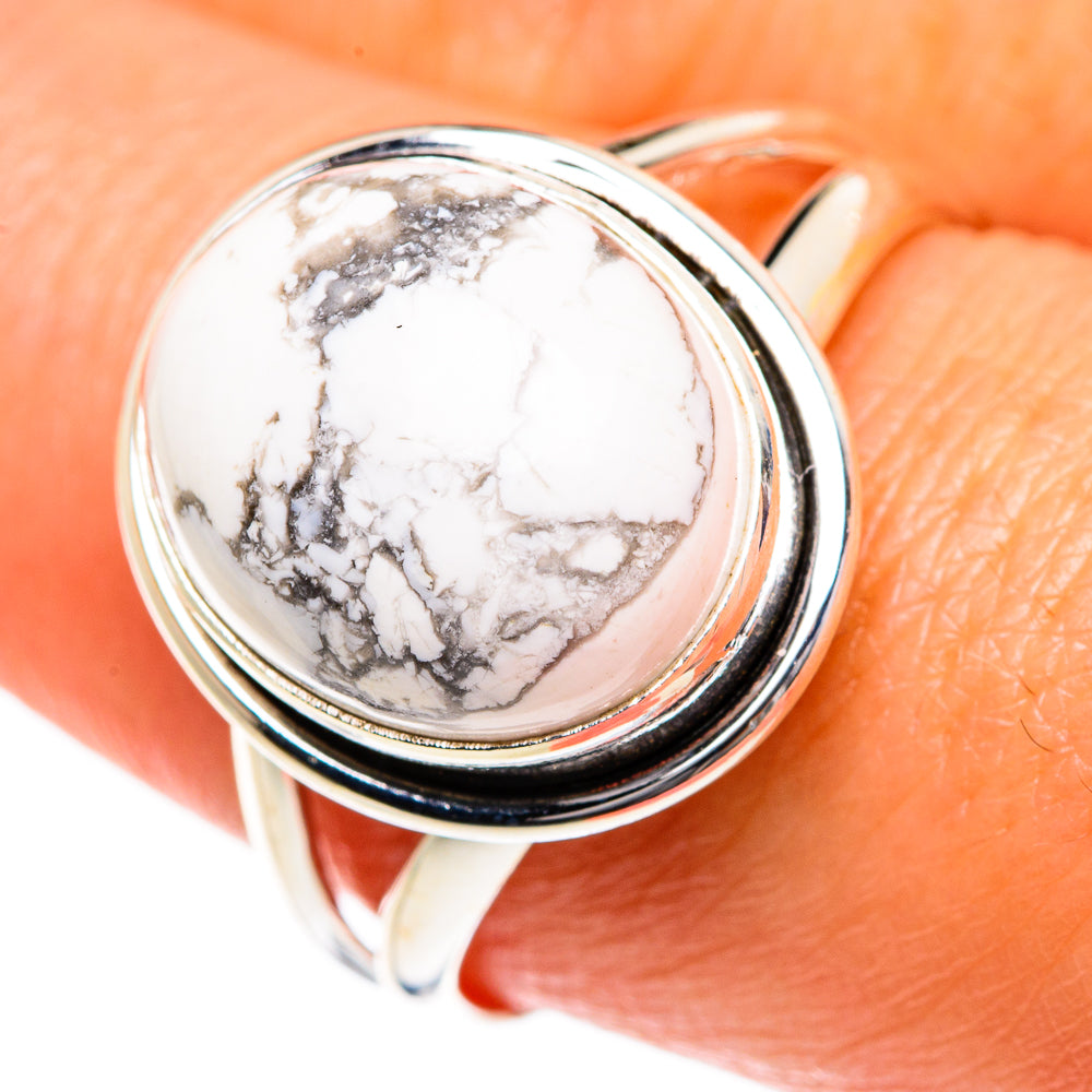 Howlite Rings handcrafted by Ana Silver Co - RING84078