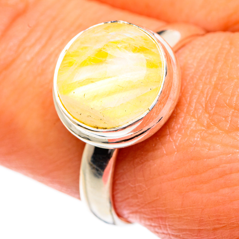 Yellow Moonstone Rings handcrafted by Ana Silver Co - RING84085