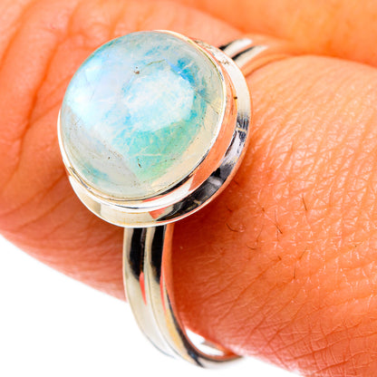 Rainbow Moonstone Rings handcrafted by Ana Silver Co - RING84095