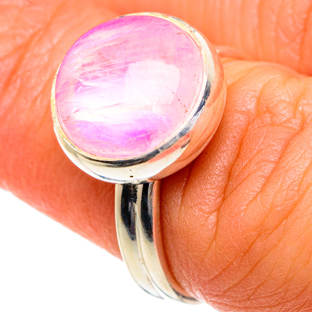 Pink Moonstone Rings handcrafted by Ana Silver Co - RING84107