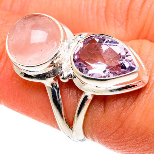 Rose Quartz Rings handcrafted by Ana Silver Co - RING84122