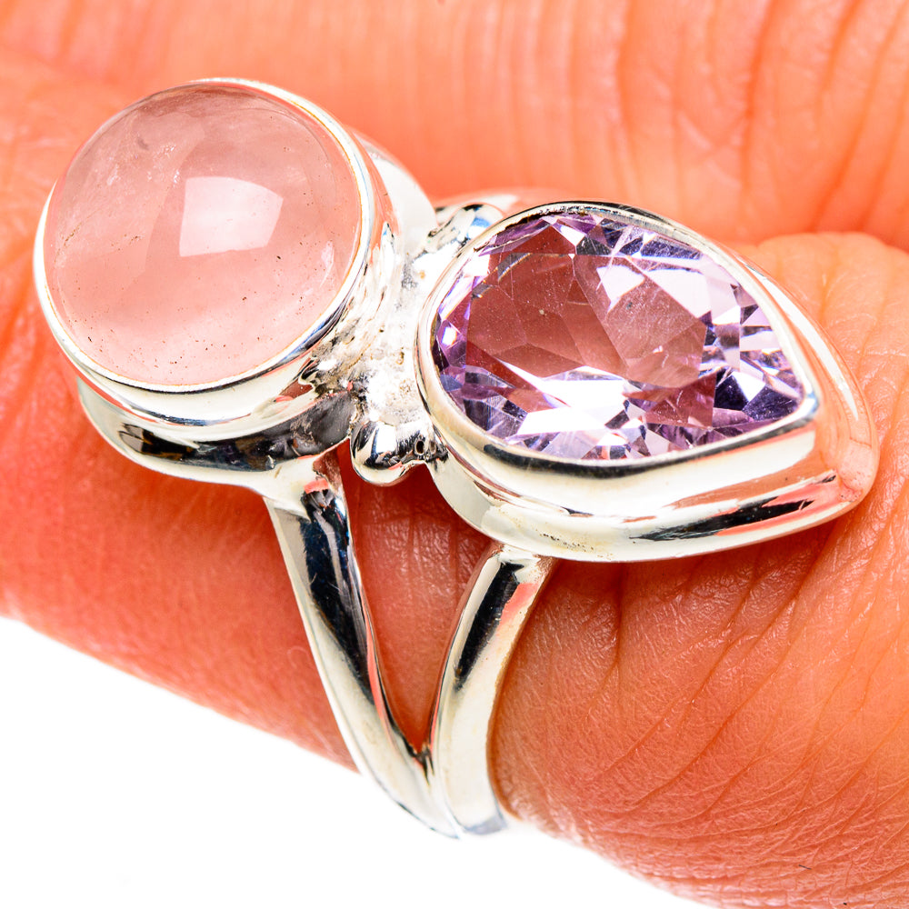 Rose Quartz Rings handcrafted by Ana Silver Co - RING84122