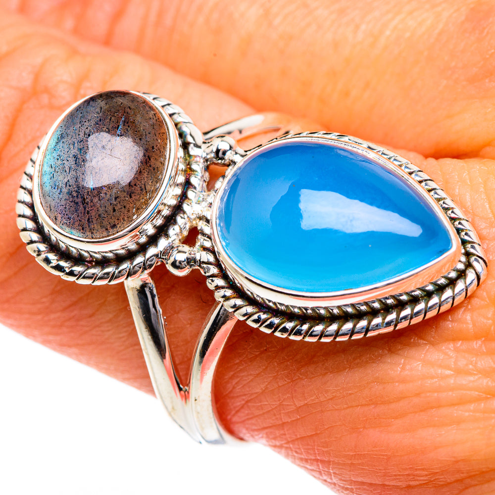 Aqua Chalcedony Rings handcrafted by Ana Silver Co - RING84169