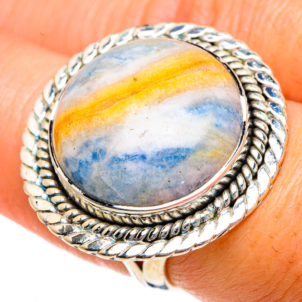Blue Scheelite Rings handcrafted by Ana Silver Co - RING84172
