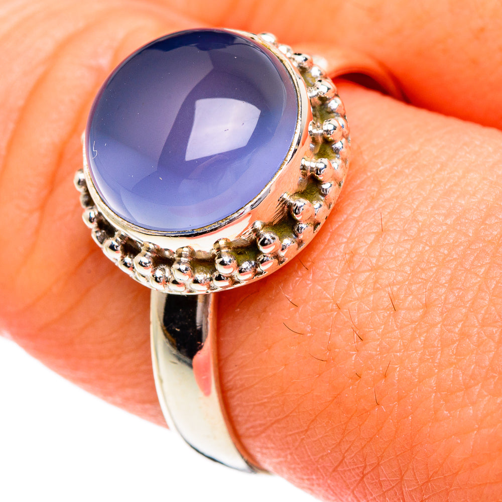 Aqua Chalcedony Rings handcrafted by Ana Silver Co - RING84177